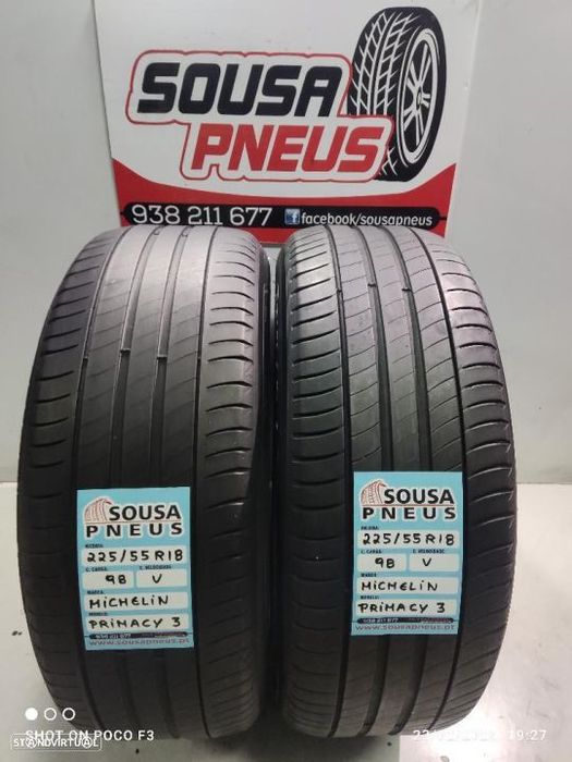 2 pneus semi novos 225-55r18 michelin - oferta dos portes