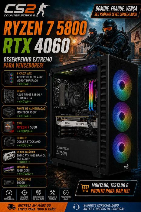 Pc Gamer Ryzen 5800 Graf RTX4060 TOP