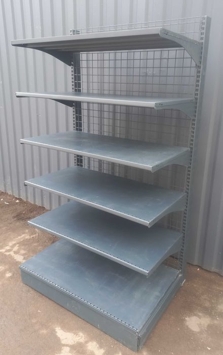 Торговий пристінний стелаж «Колумб» 180х66 см., чорний, Б/у 14007