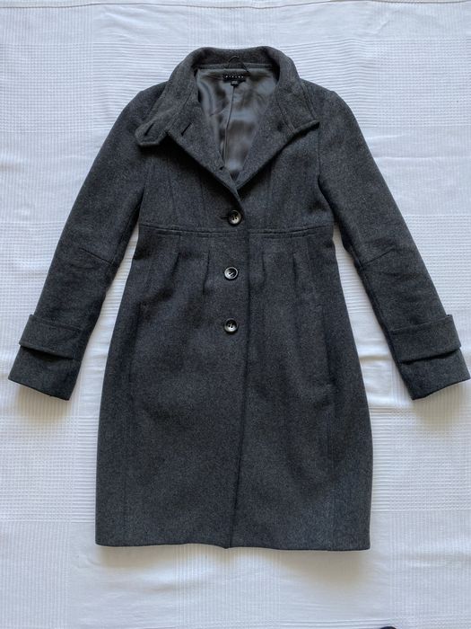 Płaszcz wełniany szary Sisley rozmiar 36