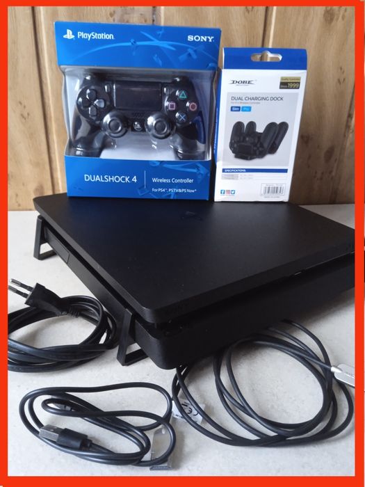 PS4 Slim + pad + stacja ładująca | Sprawna | Bydgoszcz