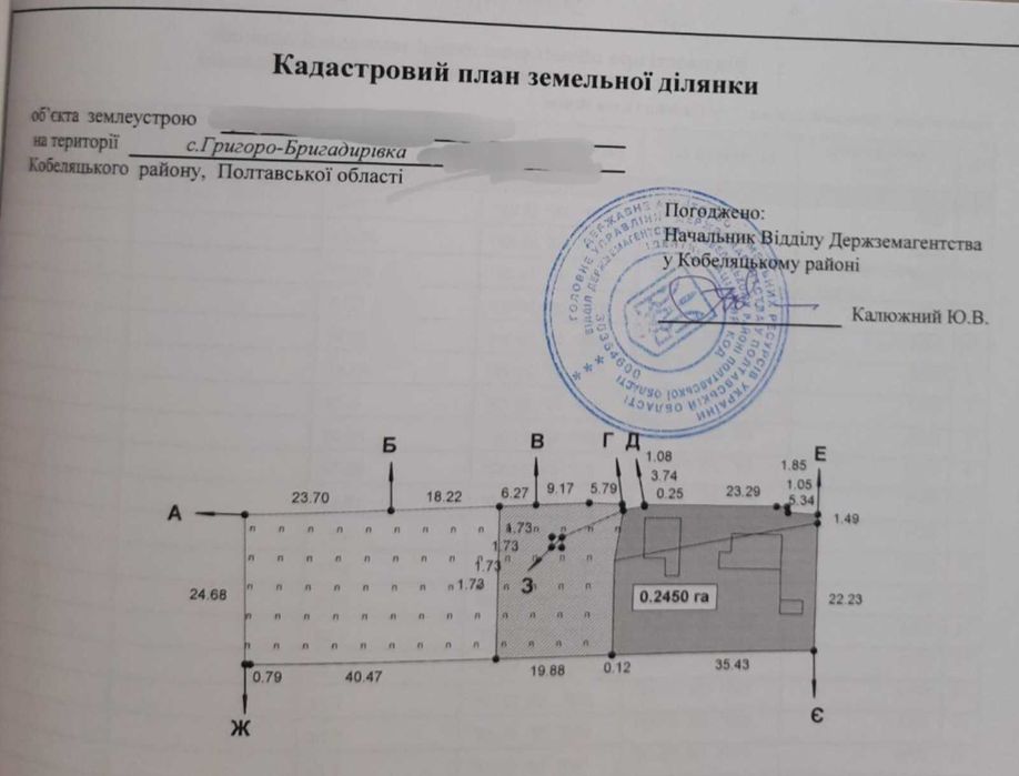 Будинок  газифікований  земельна ділянка 0,25 га с. Григоро-Бригадирівка