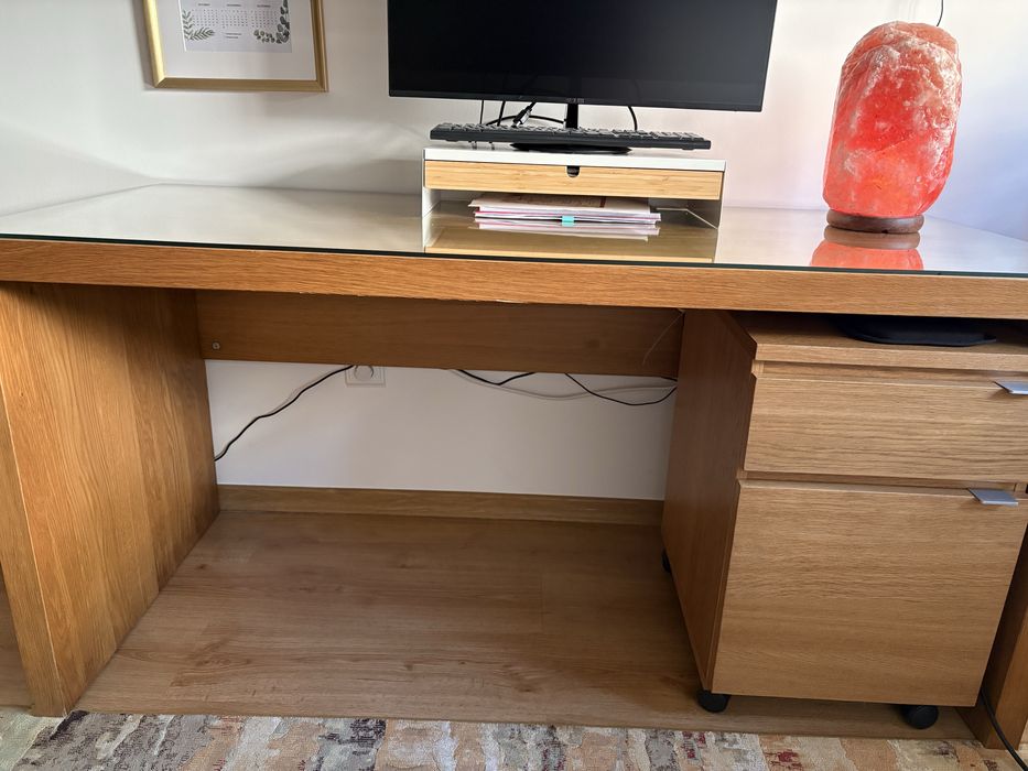 Secretária com tampo de vidro | 150cm