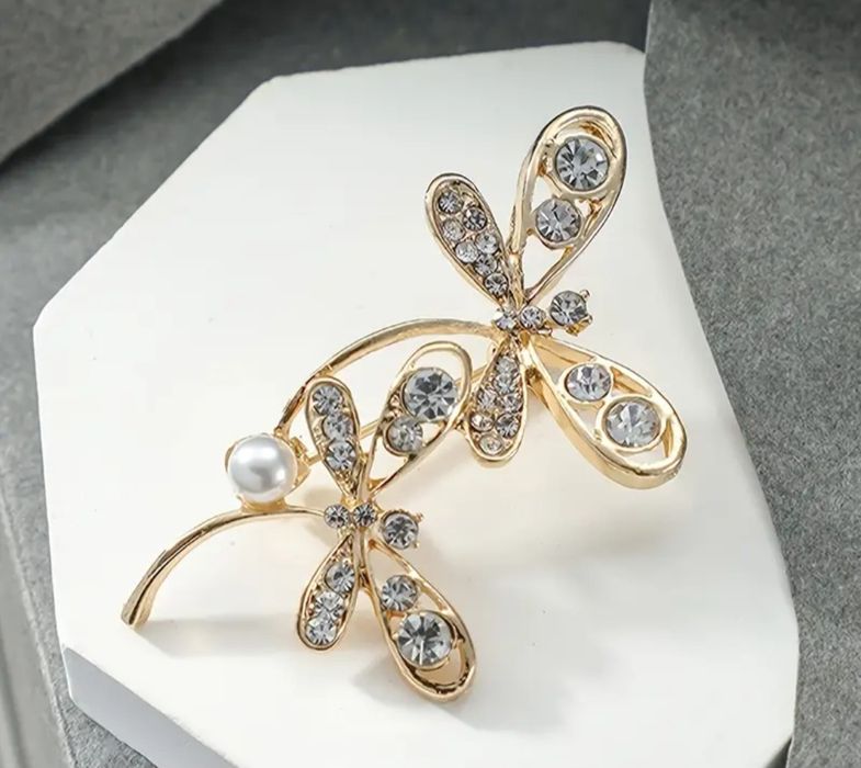 Broszka - Ważki z cyrkoniami