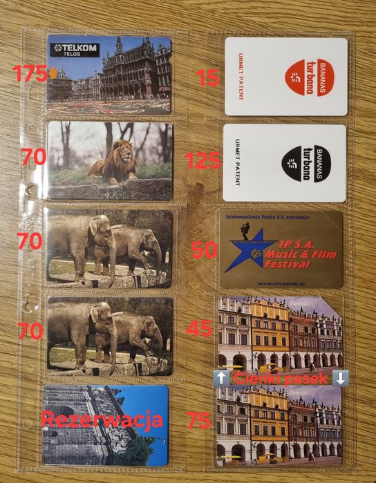 Karty telefoniczne próbne