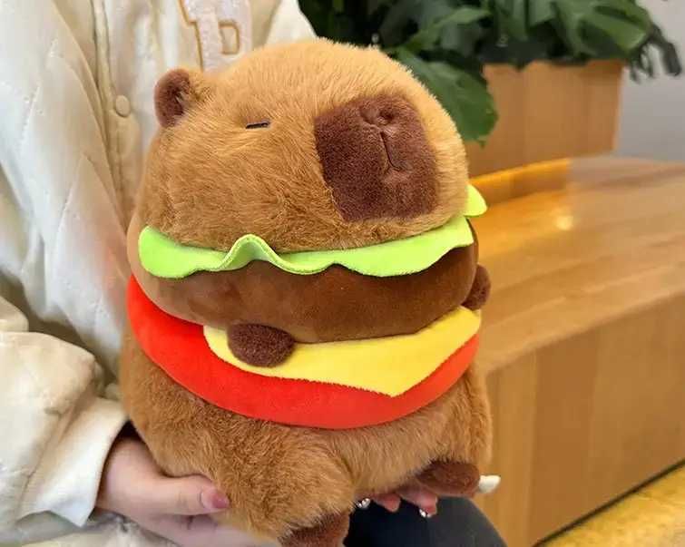 Плюшевая Капибара Бургер 35 см — мягкий друг для объятий!
