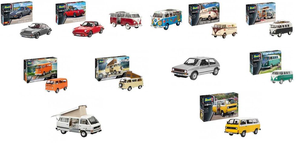 Збірні моделі Revell VW Volkswagen Golf T1 T2 T3 Porsche 911 1/24 1/25