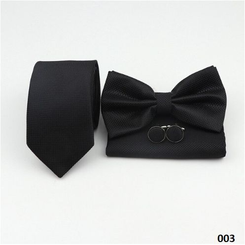 MUCHA męska KRAWAT POSZETKA SPINKI CZARNE  eleganckie