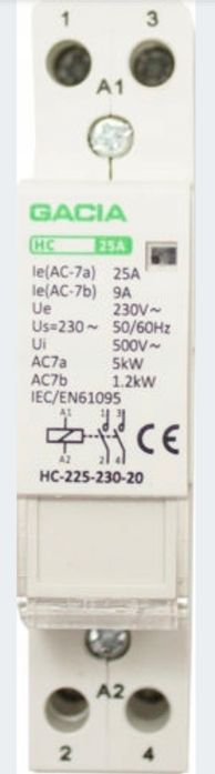 Stycznik modułowy GACIA 25A HC-25A 2-torowy
