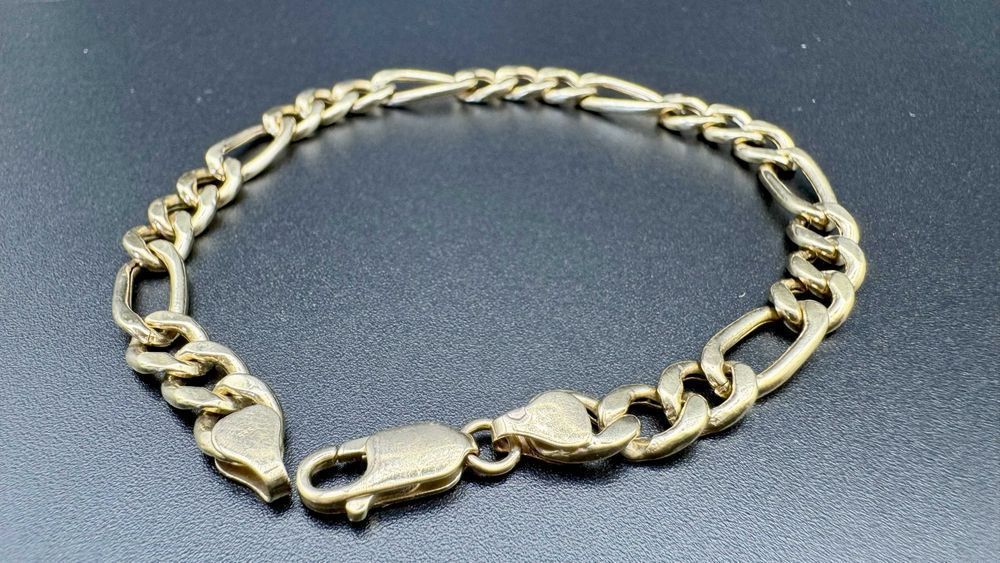 Złota Bransoletka FIGARO 14ct 585, waga: 10,69g, długość: 22 cm