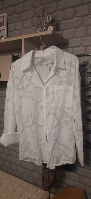 Biala koszulowa bluzka XL