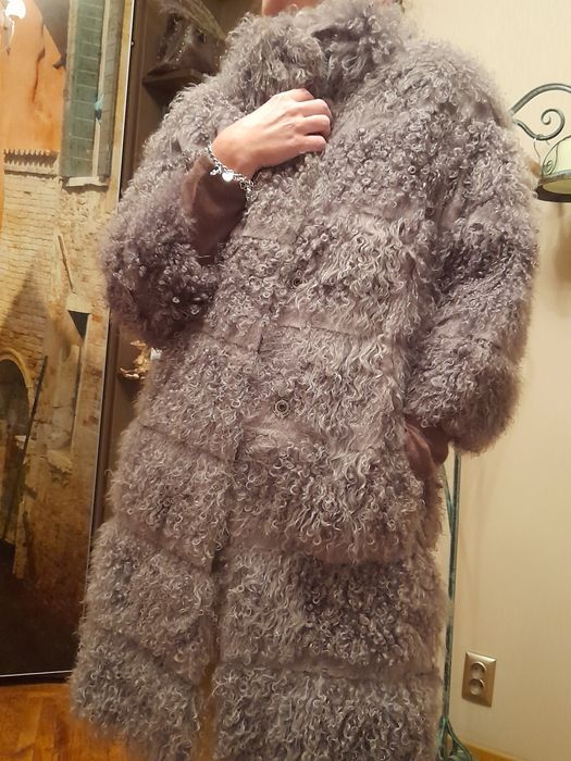 Шуба лама натуральная хутряне пальто Італія Byteso