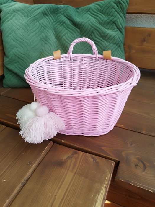 Wiklinowy Koszyk do roweru na rzemyki