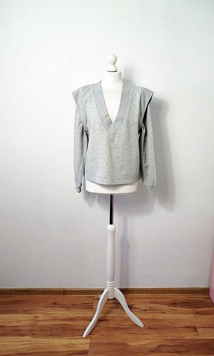 Object szara bluza przeszywane rękawy