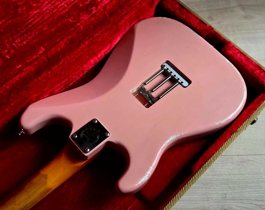 MJT BUZZ Yellowjacket Pink Shell Relic HSS Stratocaster!