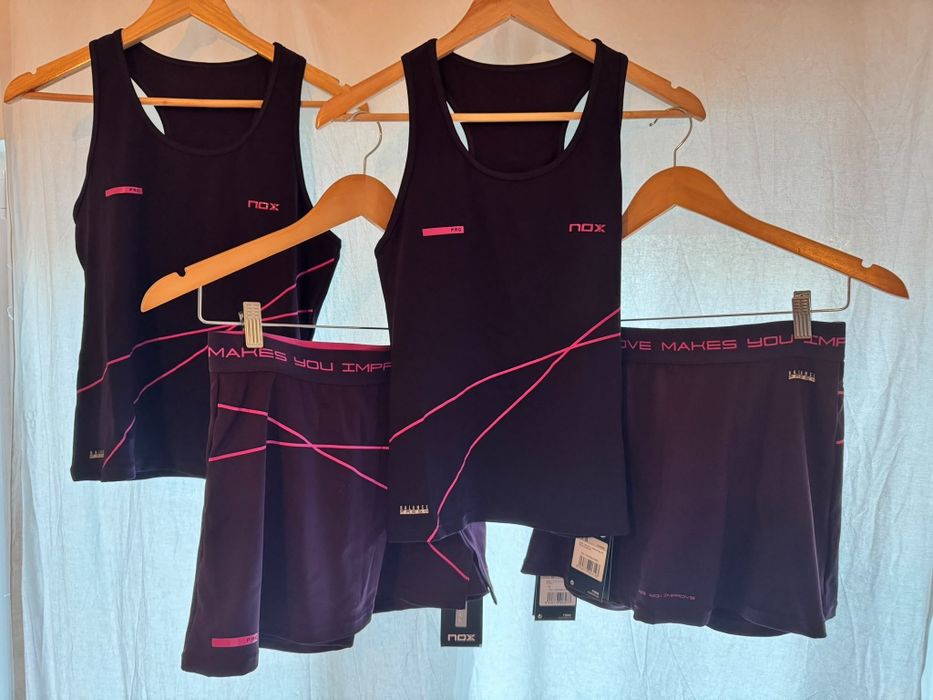 Conjunto Padel NOX - Preto/vermelho e Roxo