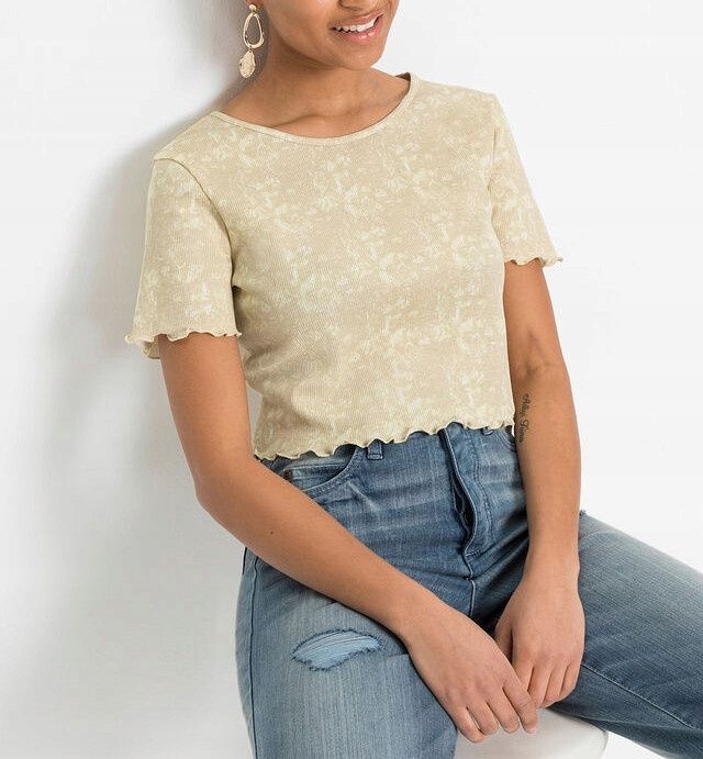 Krótki t-shirt batikowy wzór r.40/42