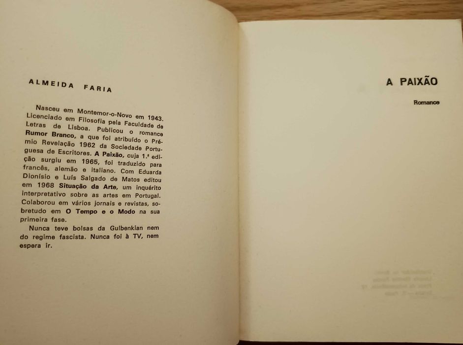 A Paixão - Almeida Faria (Portes incluídos)