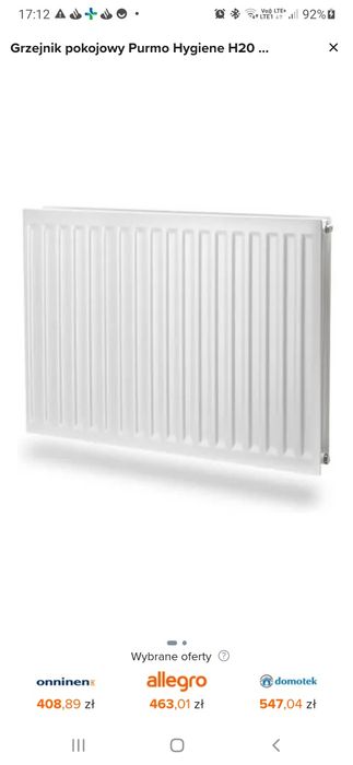Nowy Grzejnik kaloryfer Purmo Hygiene 550x400 podlaczenie boczne