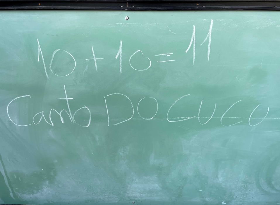 Quadro escolar antigo de parede