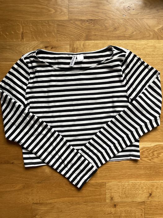 Top na długi rękaw w paski H&M