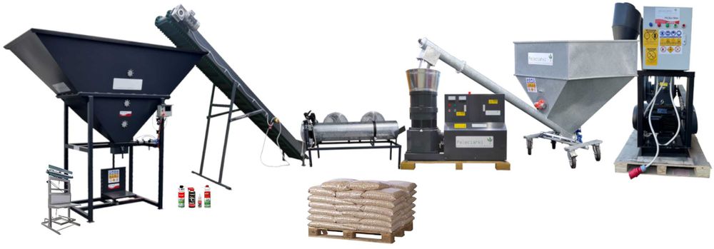 Wydajna Linia do Produkcji Pelet Peleciarka 30kW do 1100 kg/h PELETU