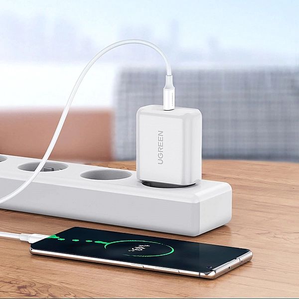 Kabel Ugreen US264, 60517 USB-C / USB-C PD QC AFC 0.5m - biały