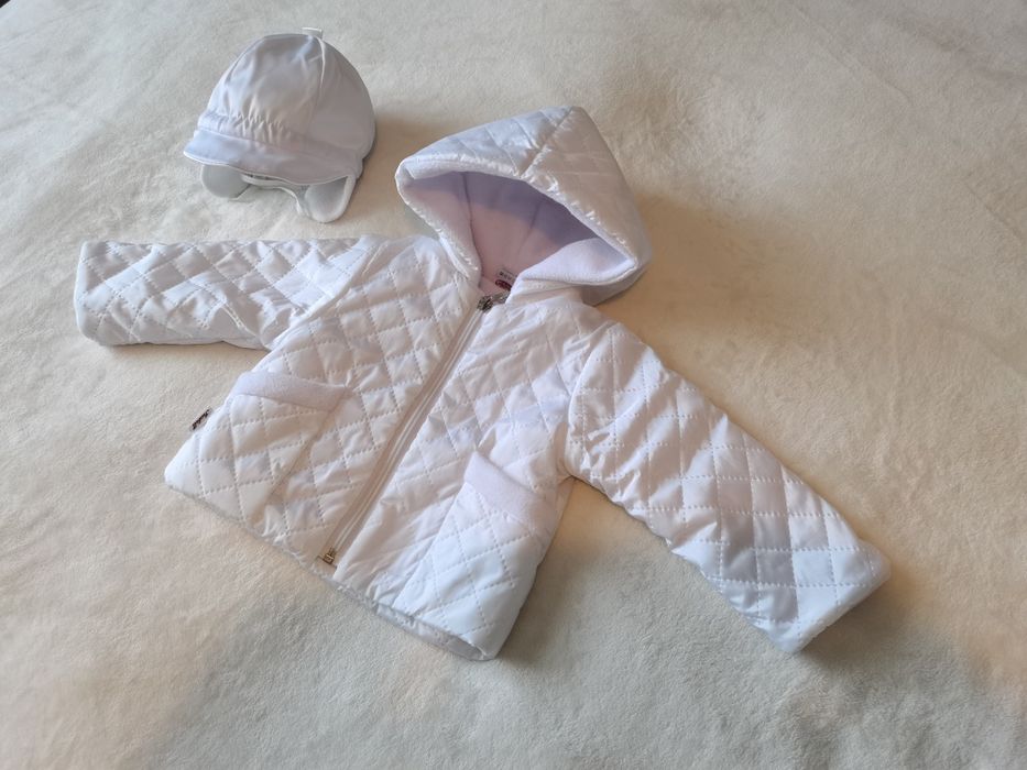 Kurtka 68 + czapka do chrztu