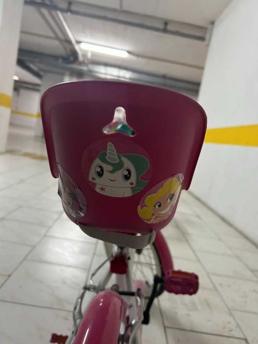 Bicicleta Criança 16'' B'TWIN Decathlon c/ Cesto e Porta-Bonecas