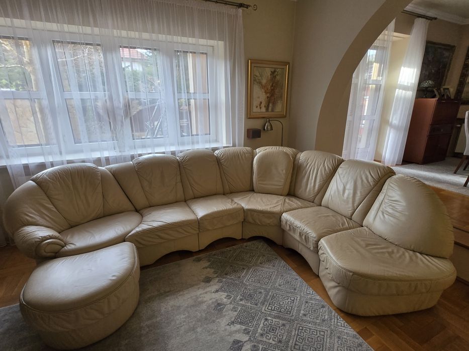 KLER NAROŻNIK DUŻY Luksusowy SKÓRA Sofa Salon Solidny Modułowy Kraków