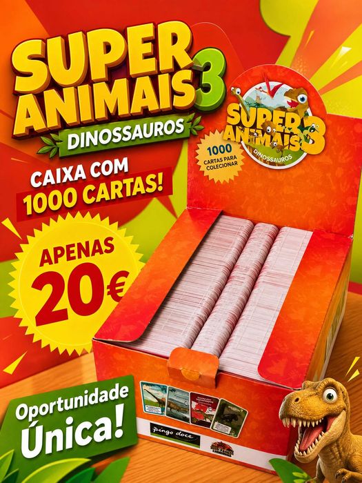 Caixa com 250 packs (1000 cartas) Pingo Doce - Super Animais 3