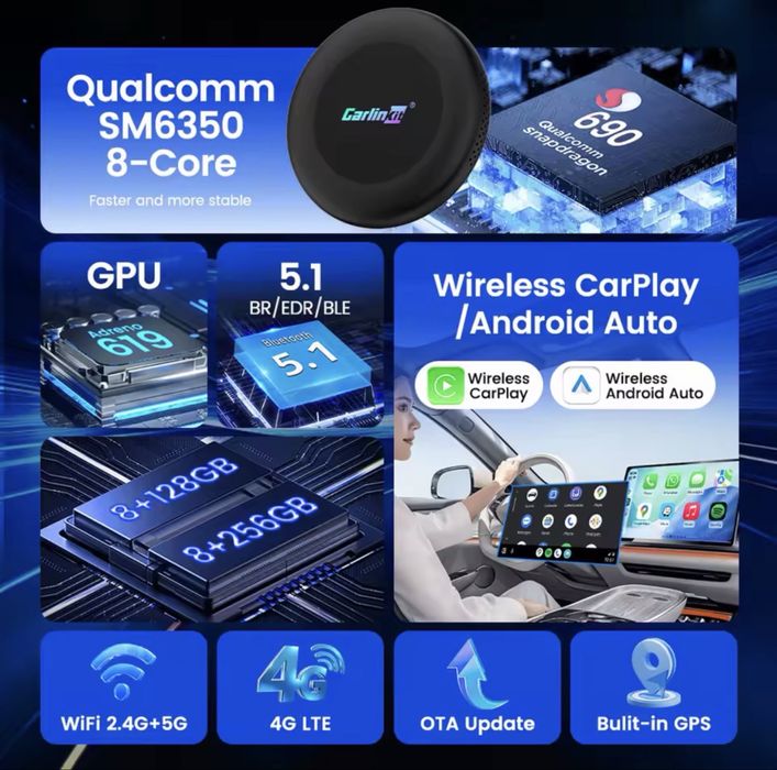 Carlinkit TBOX Ultra 2 - Android 15 приставка для авто