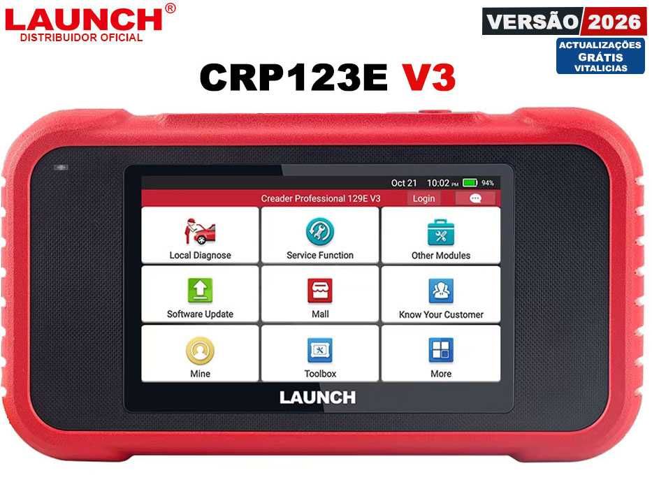 Launch CRP123E V3 Maquina Diagnóstico OBD Actualizações Grátis Vitalícias (NOVO)