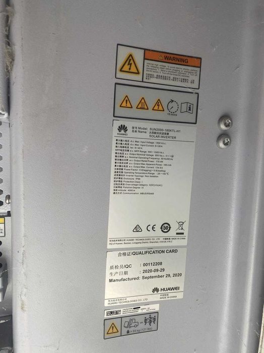Inversores Huawei 185KTL-H1 usados em excelente estado 185KW