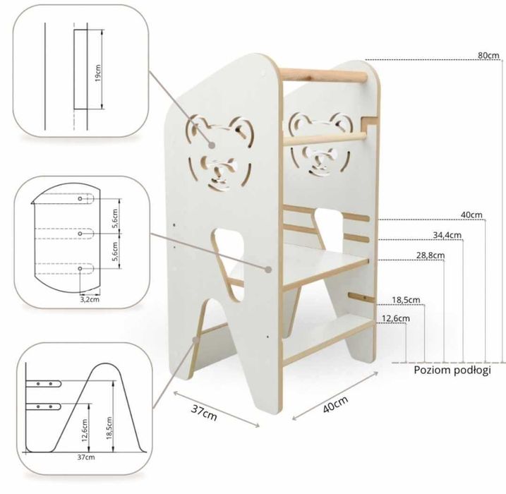 Pomocnik Kuchenny dla Dzieci Bezpieczny Stołek do Kuchni
