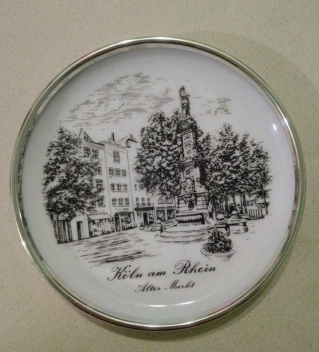 тарілочки  посрібленою каэмкою.Германські з зображенням м. Кельн.