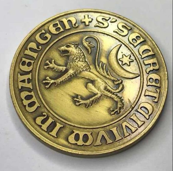 Medalha Comemorativa da Alemanha - 700 Anos da Cidade de Mengen 1276-1976 - Bronze/Latão