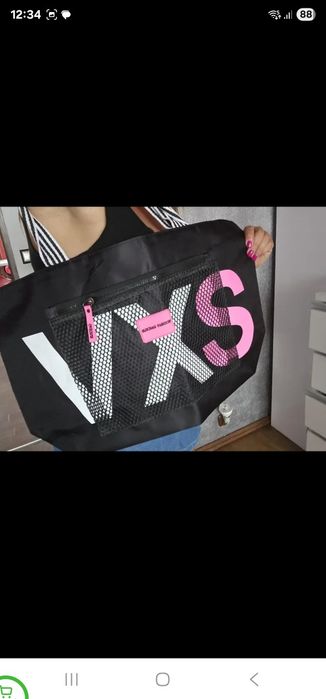 Hit duża torba sport damska nylon shopper siłownia shopping big