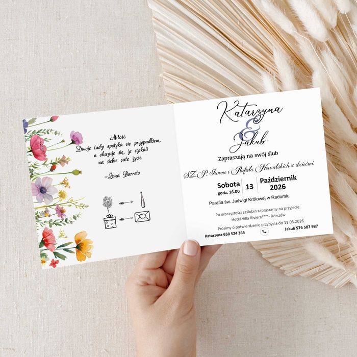 Zaproszenia ślubne, winietki, zawieszki na alkohol