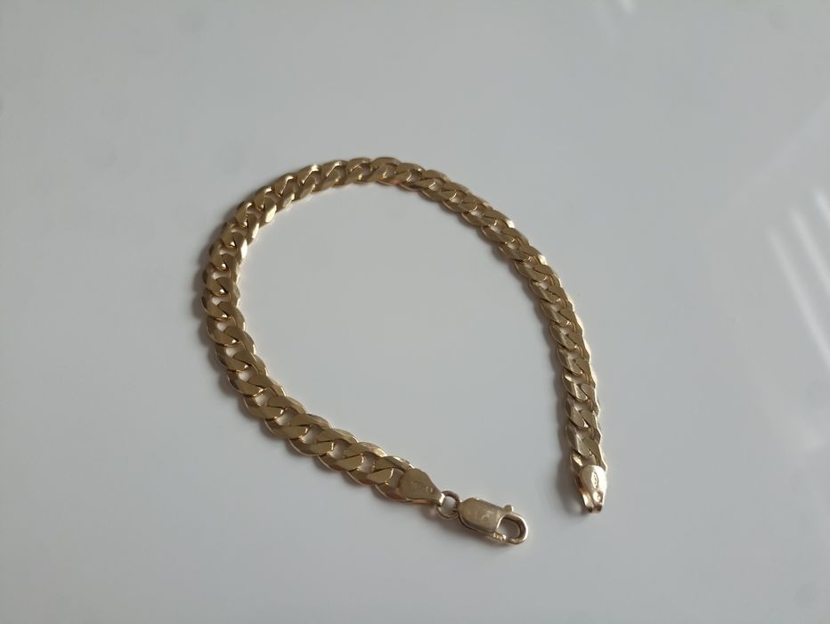 Bransoletka pancerka złota, 585, waga 17,15g.