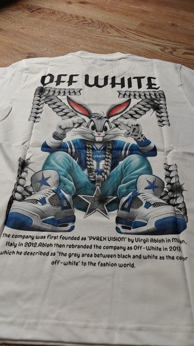 T-shirt męski Off-White ecru kremowy nowy M
