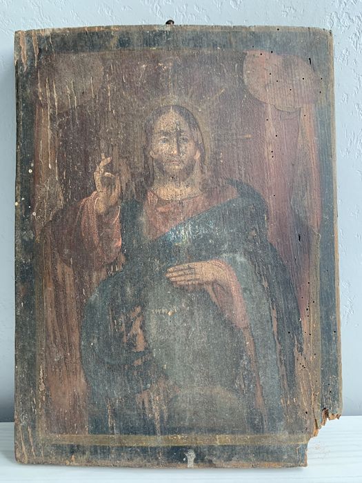 Рідкісна старовинна ікона Ісуса Христа 38х28 на дереві