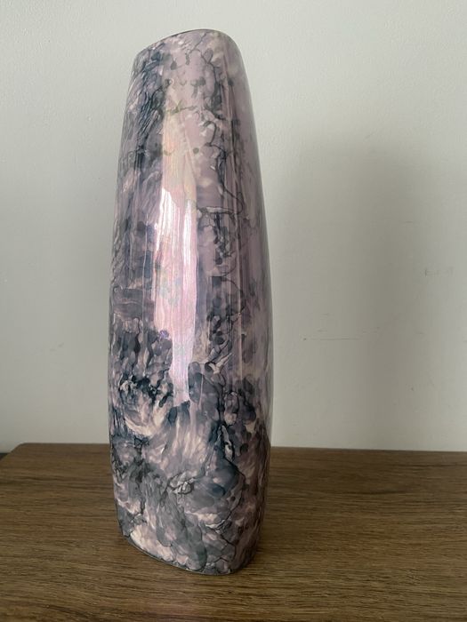 Wazon New Look Trójkąt Wałbrzych | Marmurek z Iryzacją 26cm PRL
