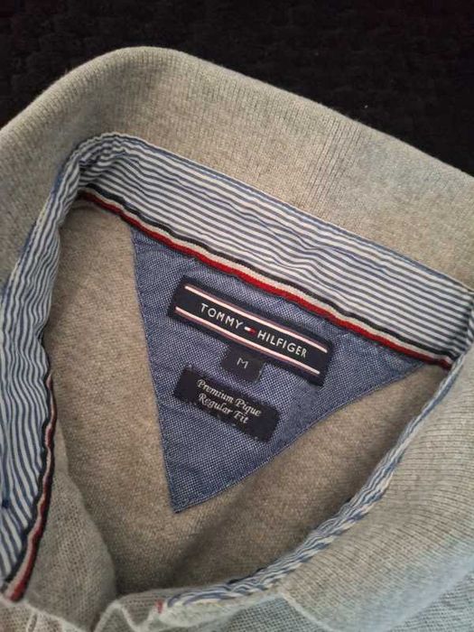 szara koszulka polo tommy hilfiger M basic męska