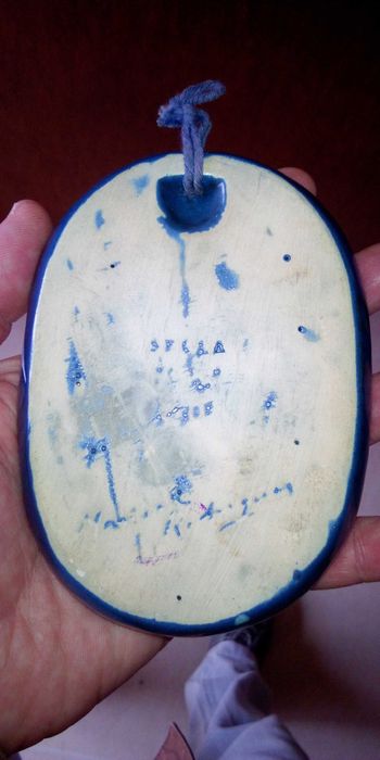 Antigo Cinzeiro - Faiança Secla - Pombas Terço Fatima Ano Santo 1951