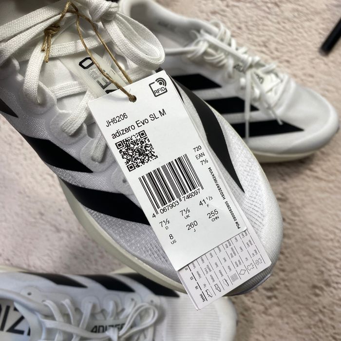 jh6206 нові елітні бігові кросівки adidas adizero evo sl white