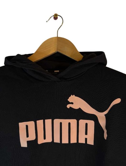 Bluza damska Puma z kapturem czarna duże logo s