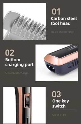 Maszynka do włosów - akumulatorowa - KEMEI - KM418 - 4szt