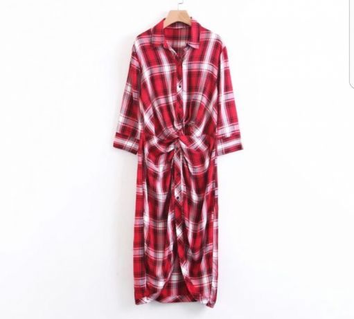 Sukienka CMNC Woman czerwona kratka rozm. L nowa z metką