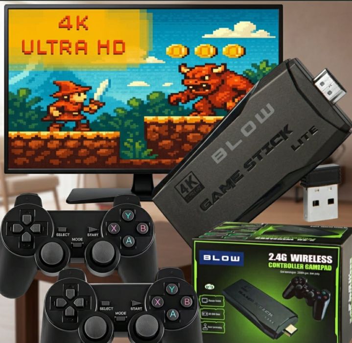 Gra Telewizyjna Mini Retro Konsola Hdmi Bezprzewodowa z 2 Pady Konsola